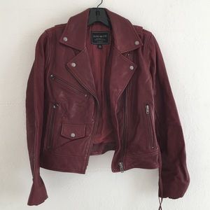 Lucky Brand Red Lace Leather Jacket